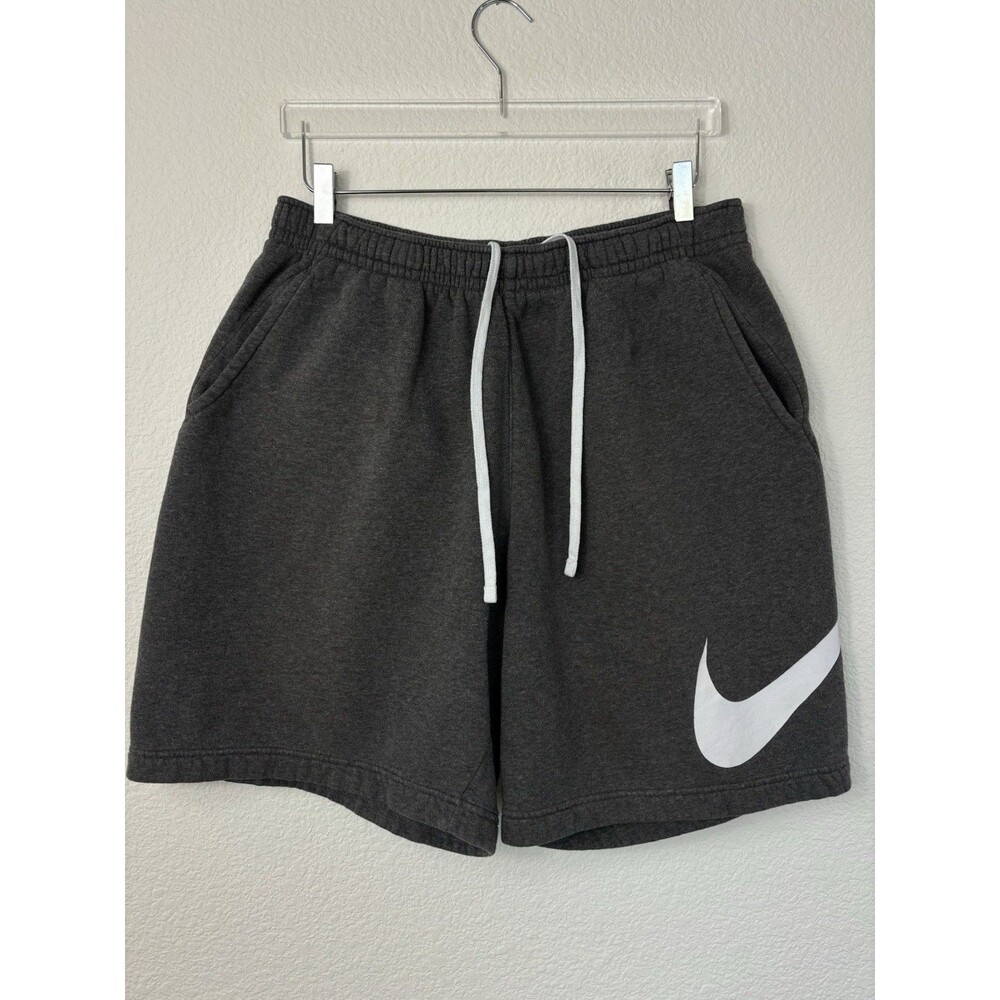 Nike Mens Club Fleece Shorts XL Heather Gray Big Swoosh Thick 9” Gym Streetwear